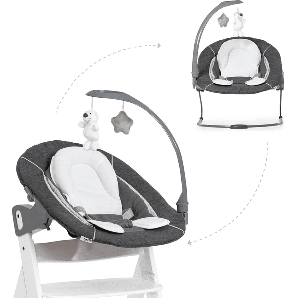 Hauck Babyaufsatz Alpha Bouncer 2in1 Deluxe Melange Grey 3 Hauck Babyaufsatz Alpha Bouncer 2in1 Deluxe Melange Grey