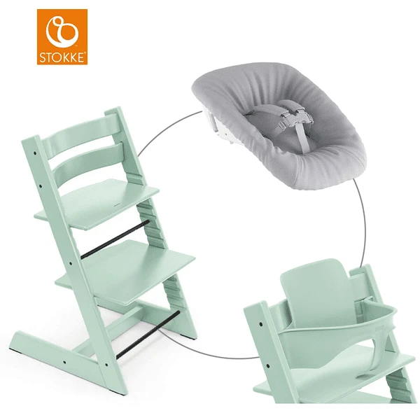 STOKKE® Mega Tripp Trapp® Set Hochstuhl Buche Soft Mint Inkl. Newborn Set™ Grey Und Baby Set Soft Mint 3 STOKKE® Mega Tripp Trapp® Set Hochstuhl Buche Soft Mint Inkl. Newborn Set™ Grey Und Baby Set Soft Mint