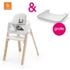 STOKKE® Steps™ Hochstuhl Weiß Buche Natur Inkl. Baby Set Weiß + Gratis Tray Weiß -Stilvoller Hochstuhlladen stokke steps hochstuhl weiss buche natur inkl baby set weiss gratis tray weiss a313463