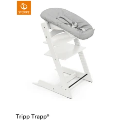 STOKKE® Tripp Trapp® Hochstuhl Buche Weiß Inkl. Newborn Set™ Grey